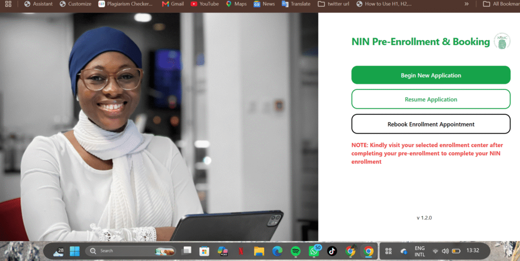 nin registration online portal
